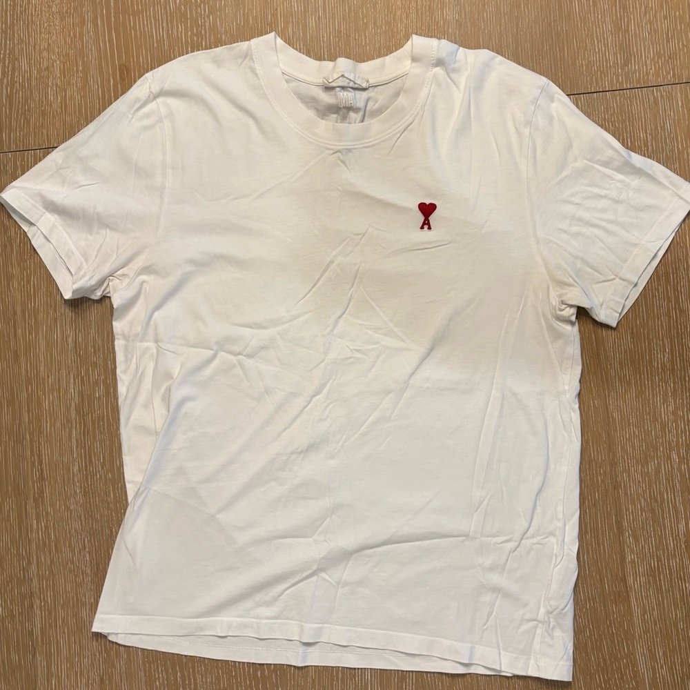 AMI T-Shirt with Red Heart Embroidery